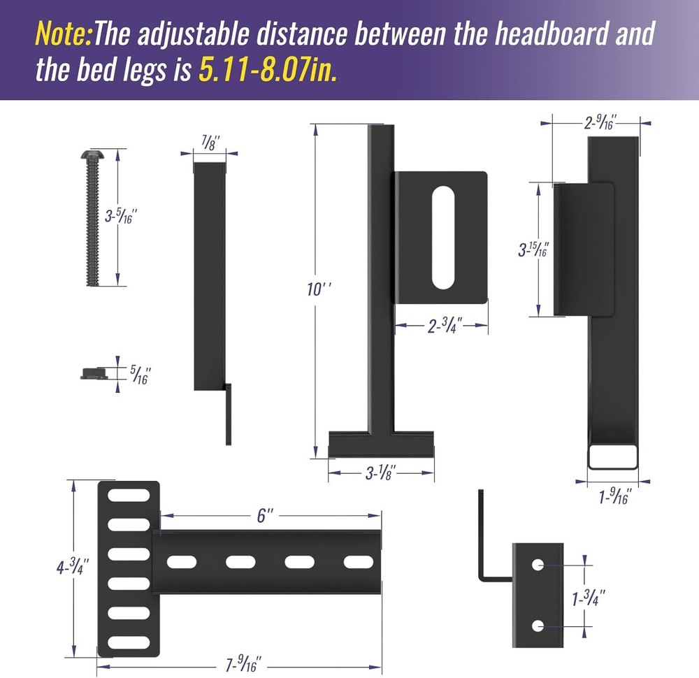 CCJH Adjustable Bed Headboard Wall Mounting Brackets,Footboard Extension Kit