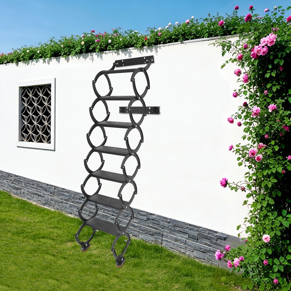 Pull-down Ceiling Folding Stairs 68.89" Max Height Retractable Loft Attic Stairs