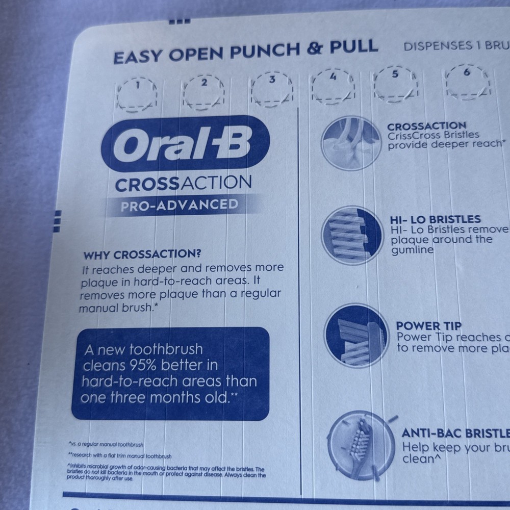 Oral-B CrossAction Advanced Regular Toothbrush - 8 Pack