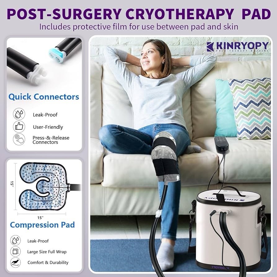 Cold Therapy Machine Programmable Timer, Portable Ice Machine Knee After Surgery