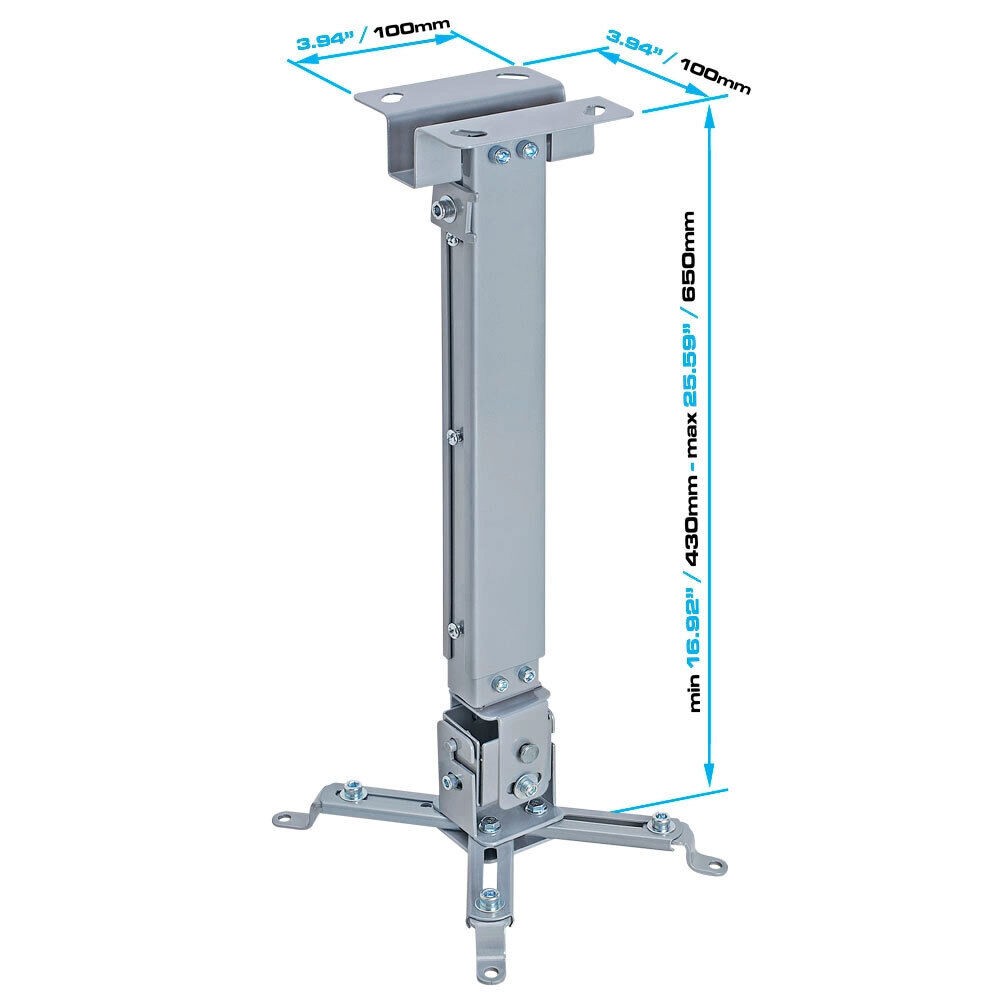 Projector Bracket Ceiling Mount Extendable High Tilt Universal Type Max 44 lbs