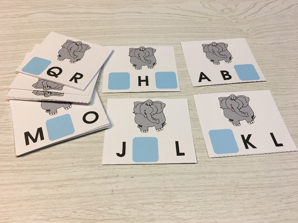 Elephant - Missing Letter Alphabets -Laminated Activity Set - Teaching Supplies