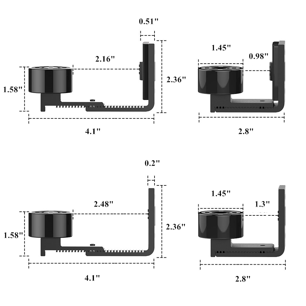 CCJH 2 PC Adjustable Wall Mount Floor Guide with Roller for Sliding Barn Door