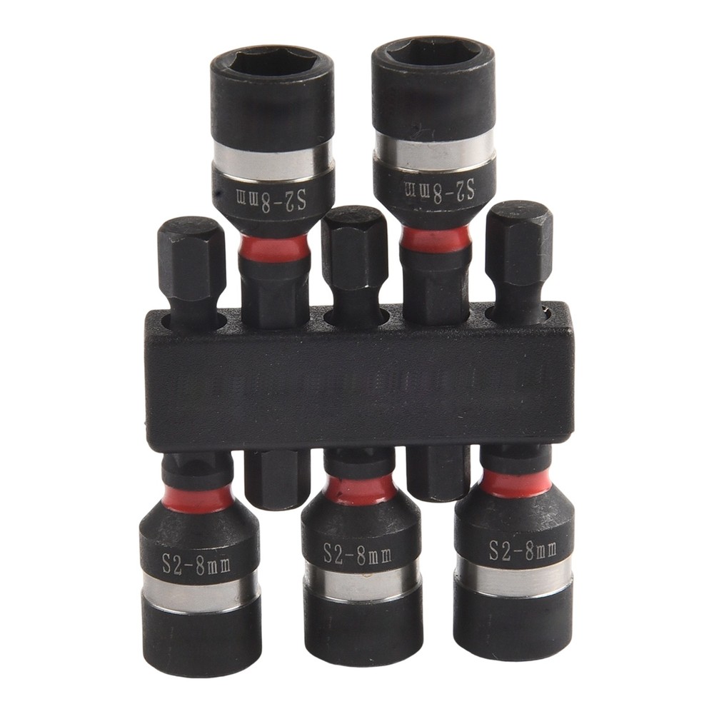 Complete Set of Magnetic Nut Screwdriver Socket Bits for Hex Shank Use