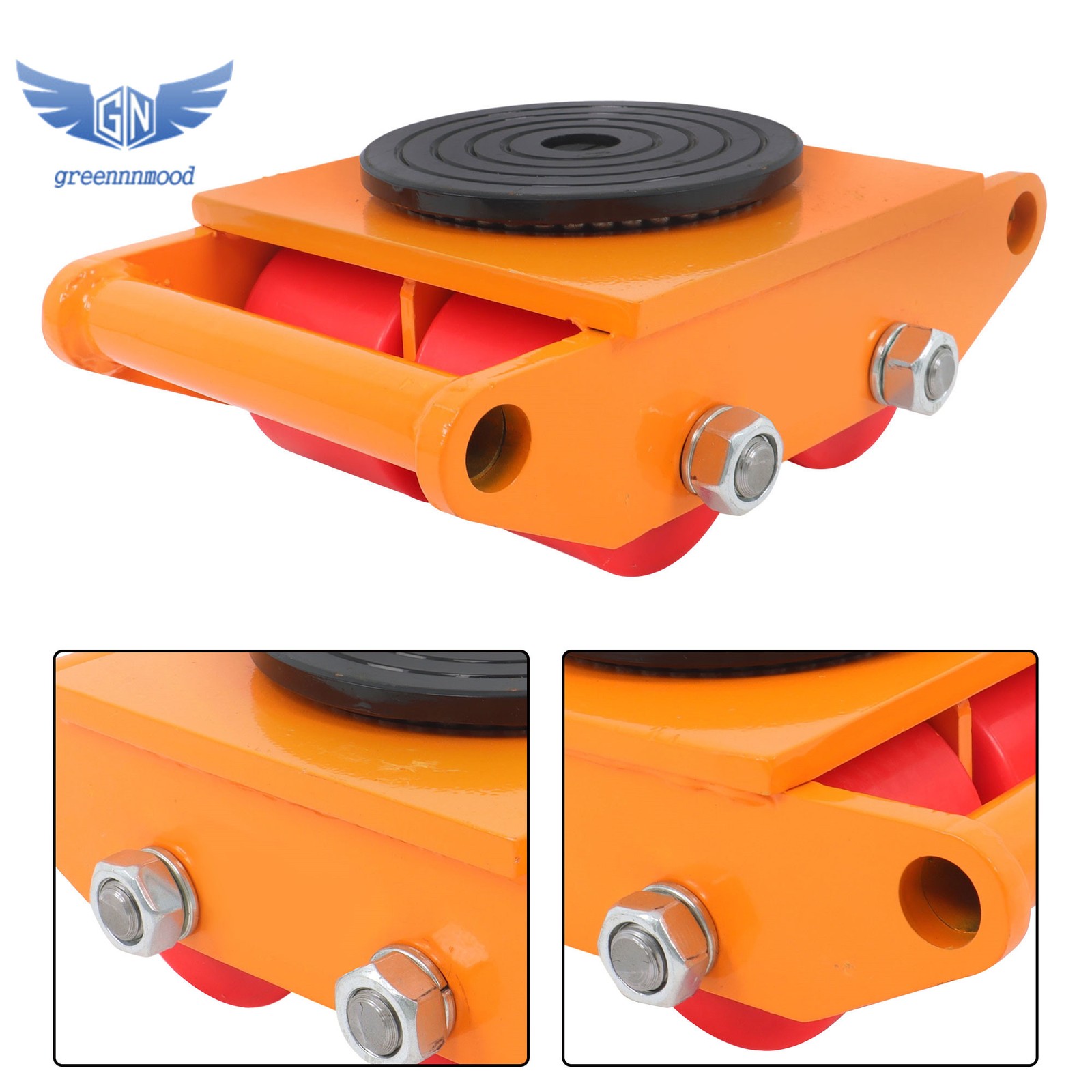 4PCS Heavy Duty Machinery Skates Dolly Machinery Moving Skate 6T / 13200LBS