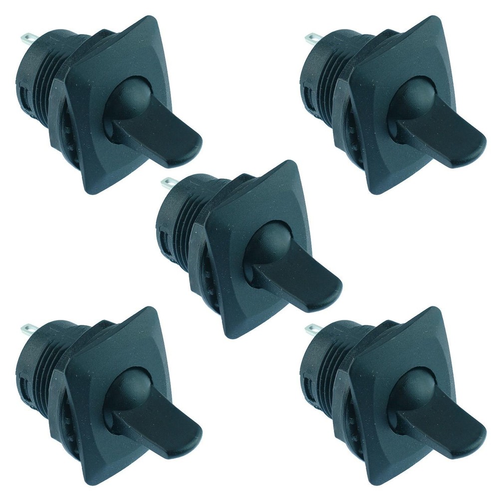 5 x On-Off Black Panel Mount Toggle Switch SPST R13-402A