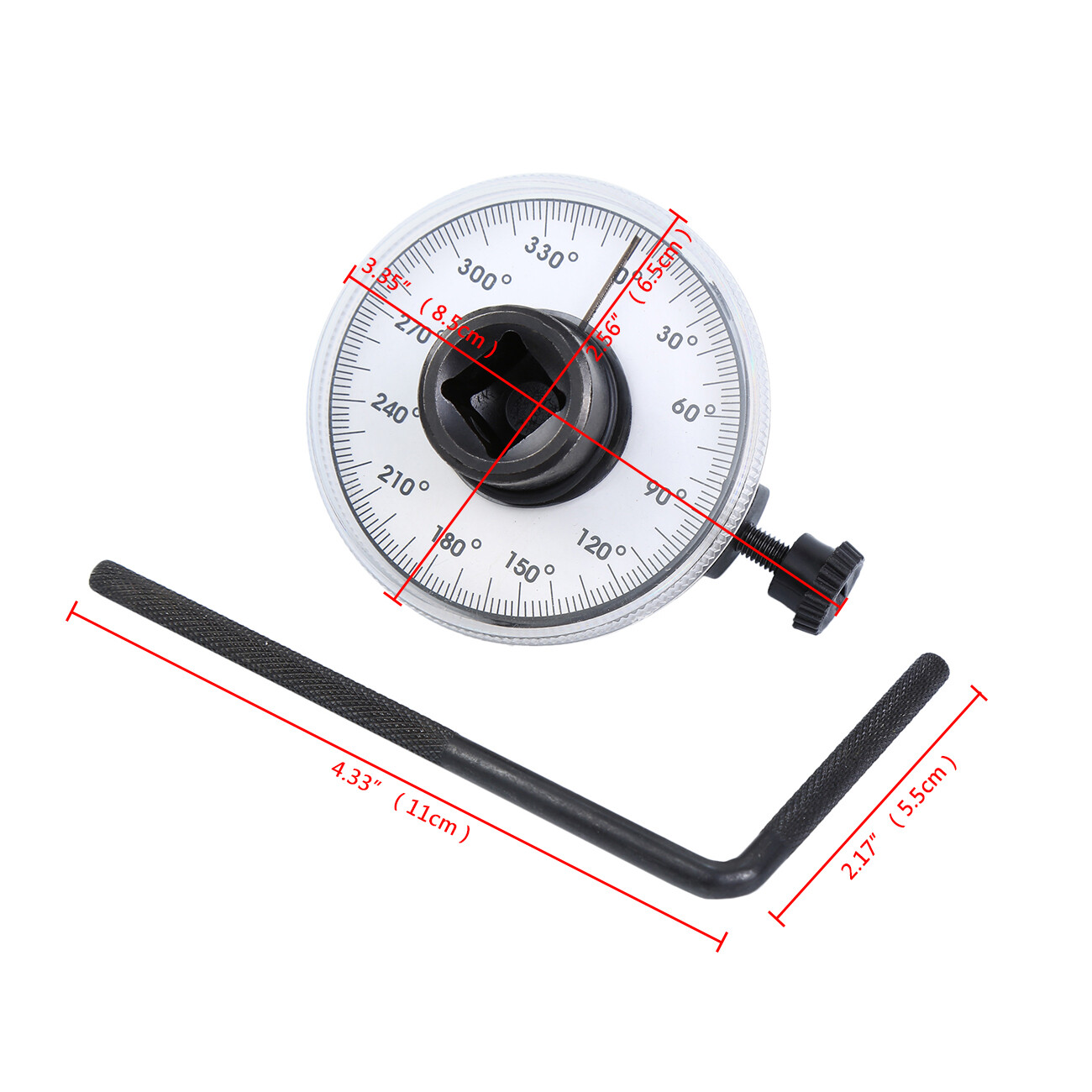 360 Degree 1/2" Drive Torque Angle Gauge Meter Rotation Measure Wrench Tool
