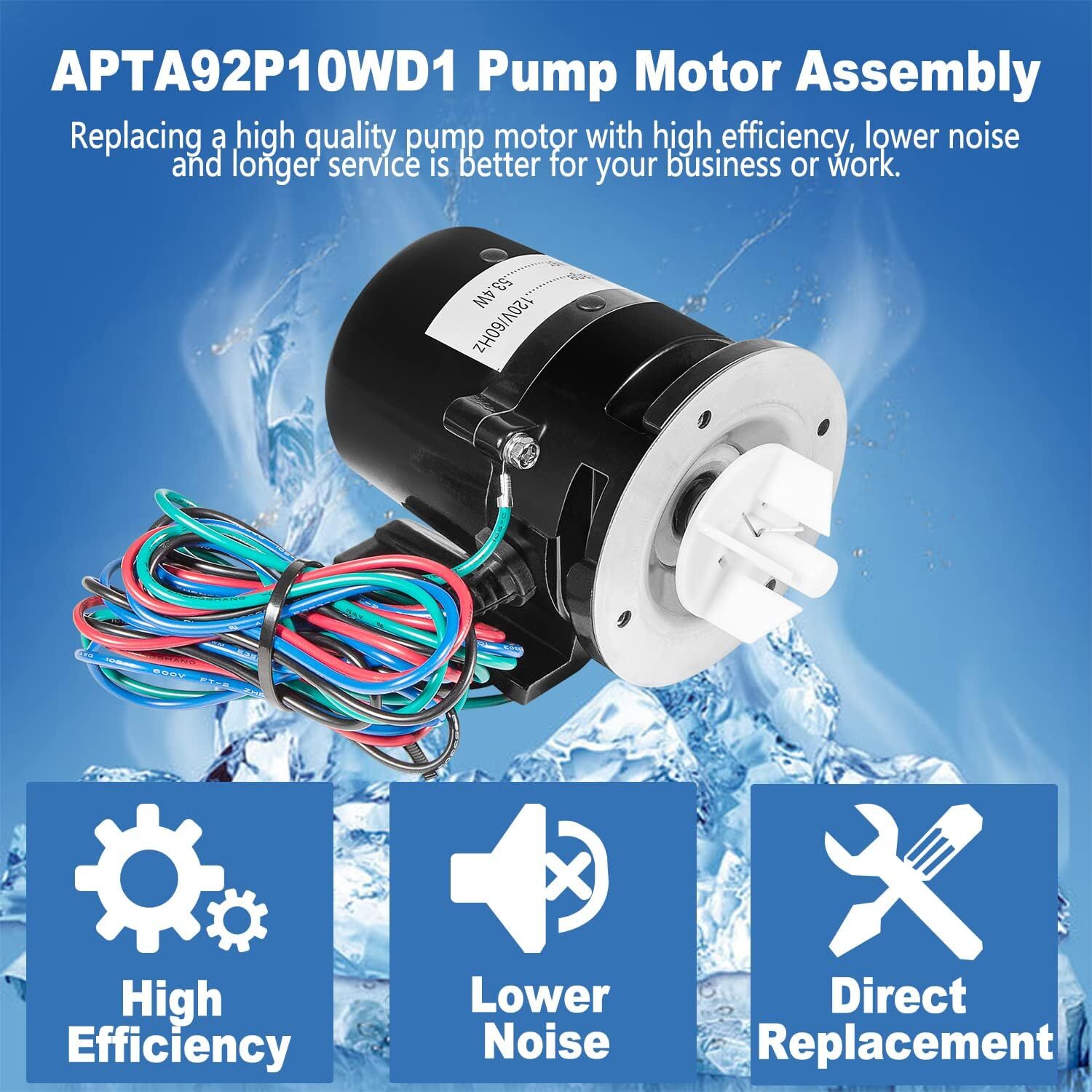 For Hoshizaki Ice Machine KM-450 KM-900 APTA92P10WD1 Water Pump Motor Assembly