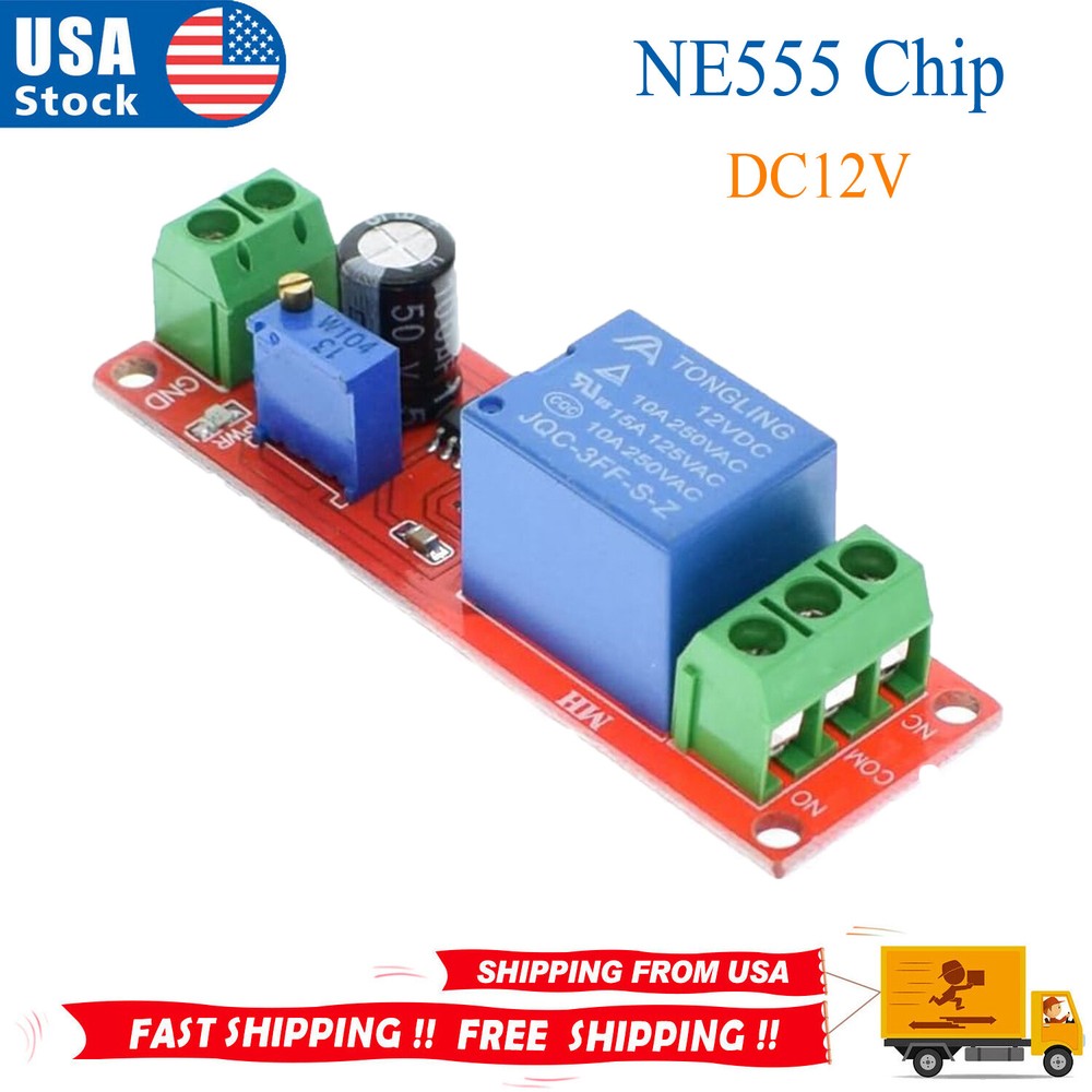 DC 12V NE555 Time Delay Relay Shield Timer Control Switch Adjustable Module Sec