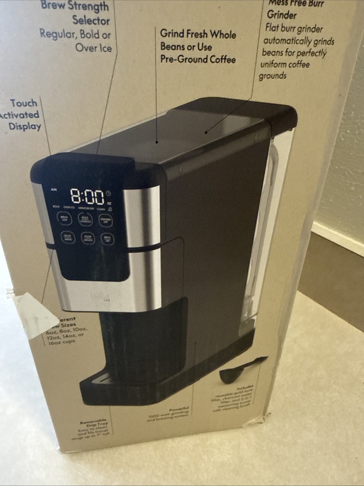 Bella Pro Programmable Single-Serve Coffee Maker w/ Integrated Burr Grinder