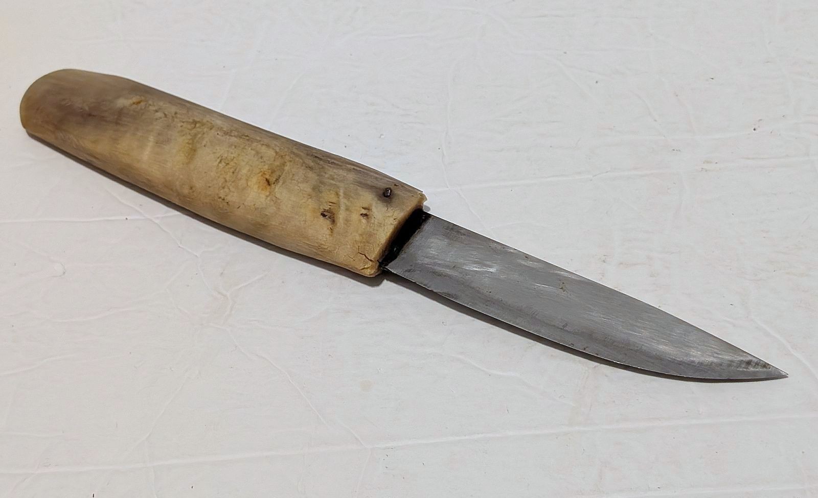Antique Primitive Handmade Knife with Bovine Bone/Horn Handle