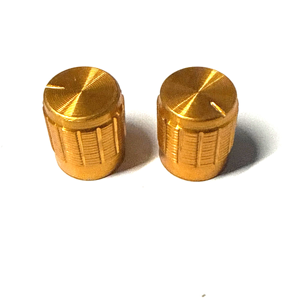 set of 2   knobs OD = 15 mm for  push it in 6 mm shaft 0.25 inch DARK GOLD