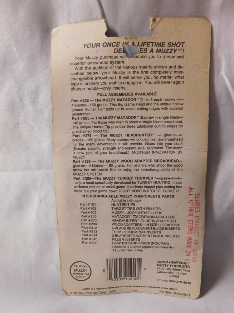 Muzzy Target Tip with Fillers 150 GR 5 Pack