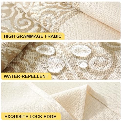 Linen Tablecloths for Rectangle Tables,About 102" x 55" (Rectangular) Beige Nel