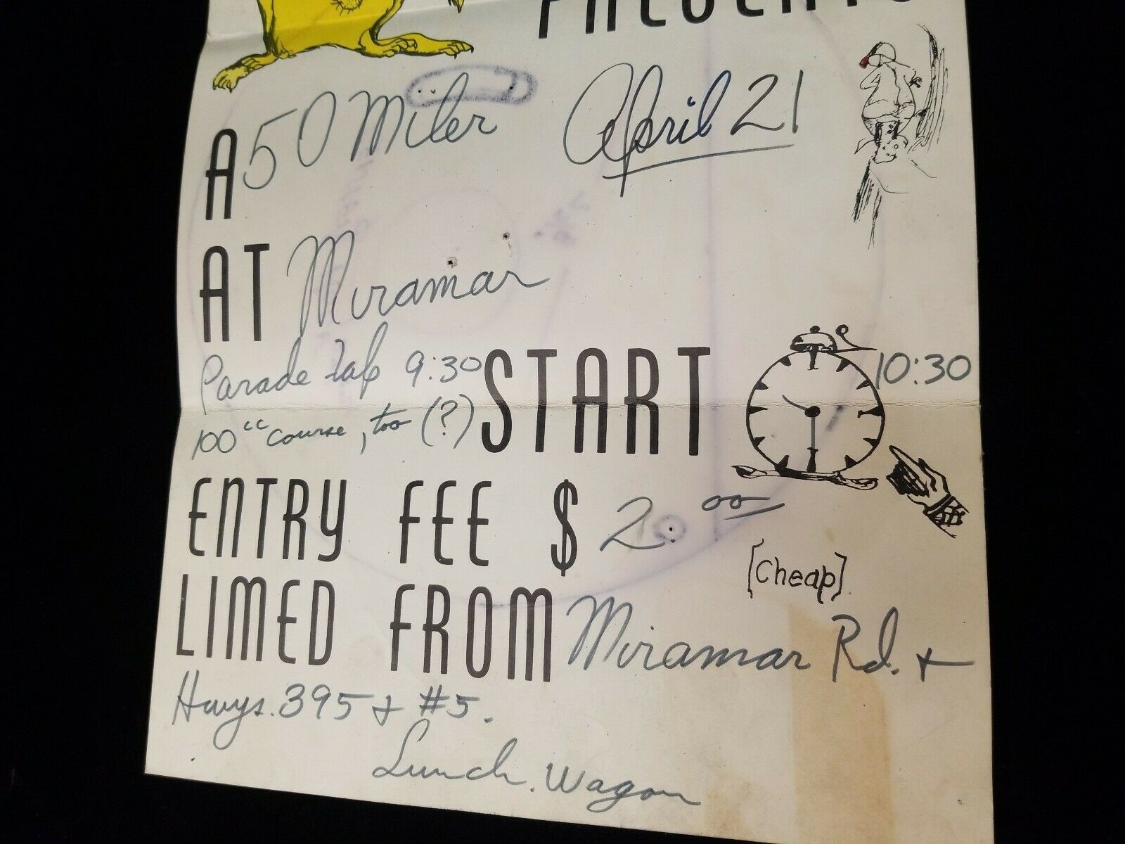 1966 Motorcycle Lions MC TT Racing Framed Poster Rare 1-of-Kind 50-Mile Sign Art