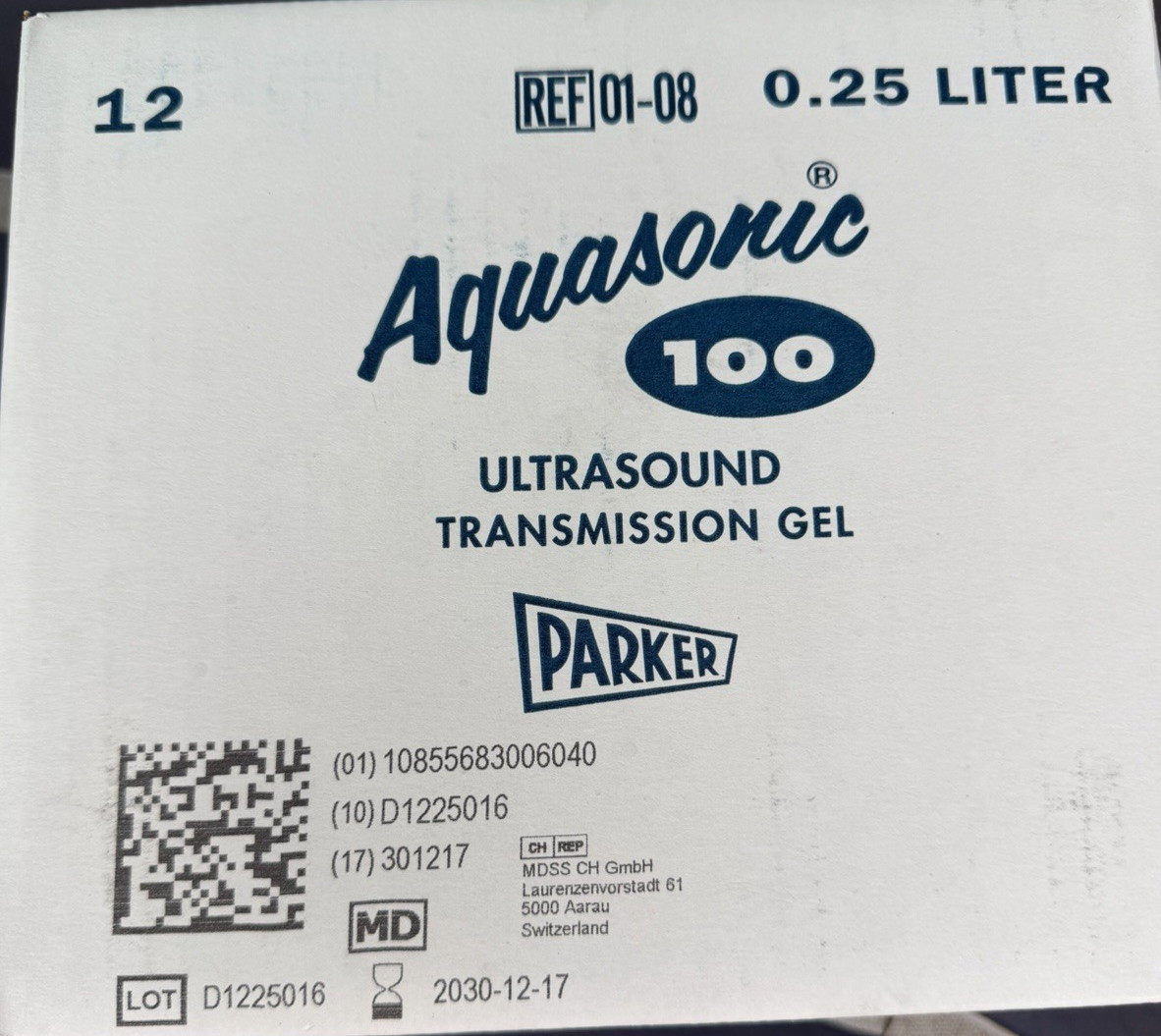 Ultrasound Transmission Gel AQUASONIC 100 Squeeze Bottle PARKER LABS Lot of 12