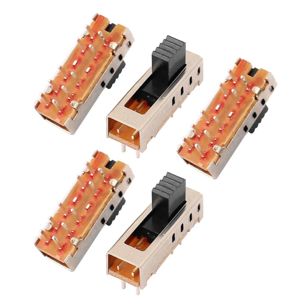 5PCS 4 Position 10P 2P4T Panel Mount Micro Slide Switch