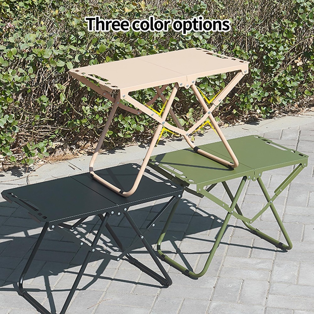 Portable Camping Table, Metal Tactical Foldable Table with Storage Bag, Durab...