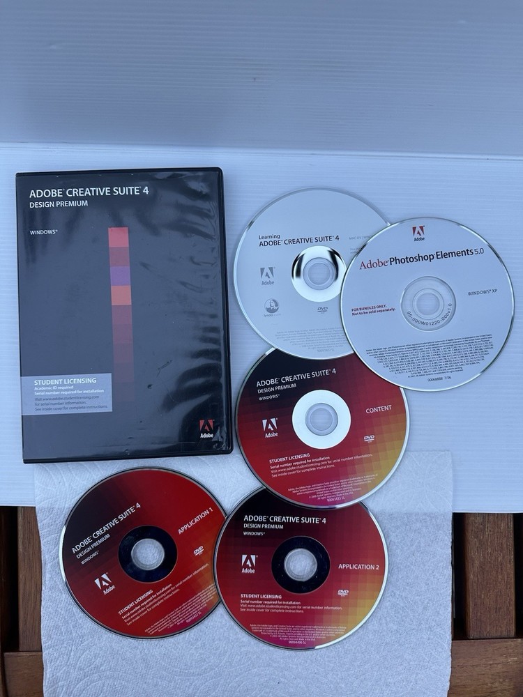 Ad0be Creative Suite 4 CS4 Design Premium Windows Student Version w/ Serial #