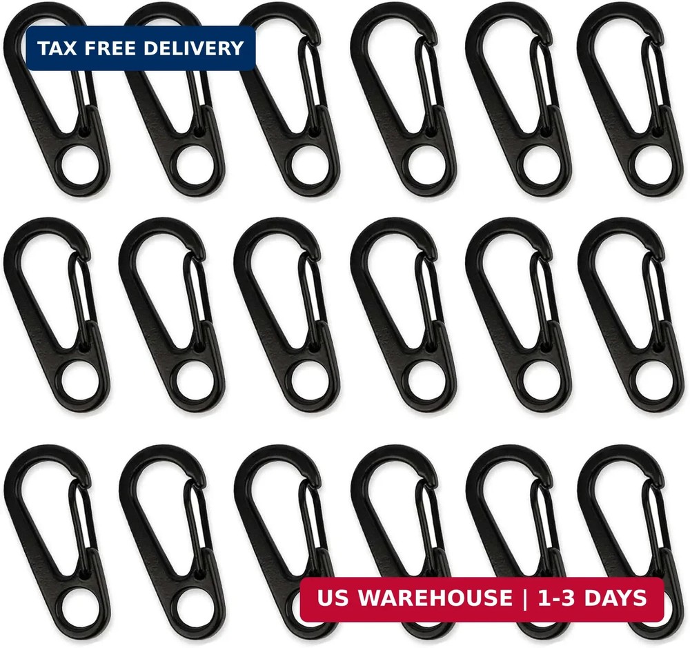 18PCS Mini Carabiner Clips Tiny Spring Snap Hook Keychains, Multi-Purpose Alloy