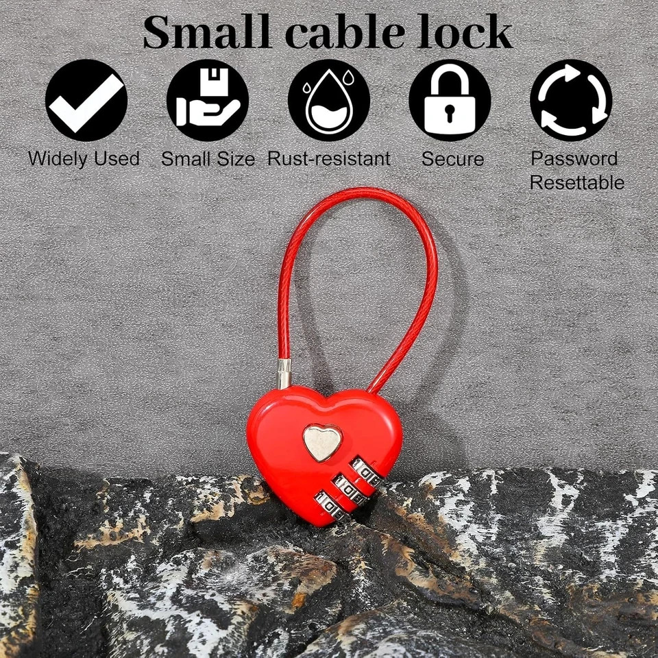 2 Pack 3 Digit Combination Lock, Waterproof Mini Combination Padlock, Small Comb