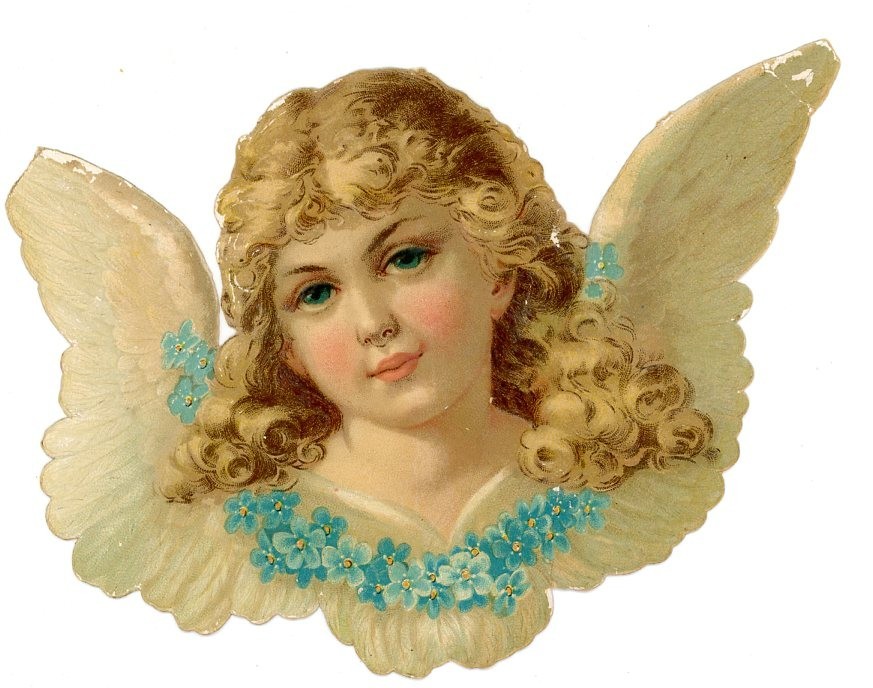 1880s Die Cut Victorian Card Winged Girl