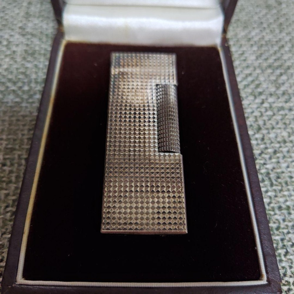 Swiss silver dunhill lighter with case