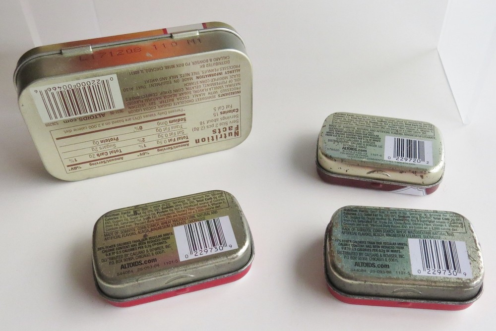 EMPTY Lot 15 ICE BREAKERS MINTS Plastic + ALTOIDS Tin Containers UPCYCLE Crafts