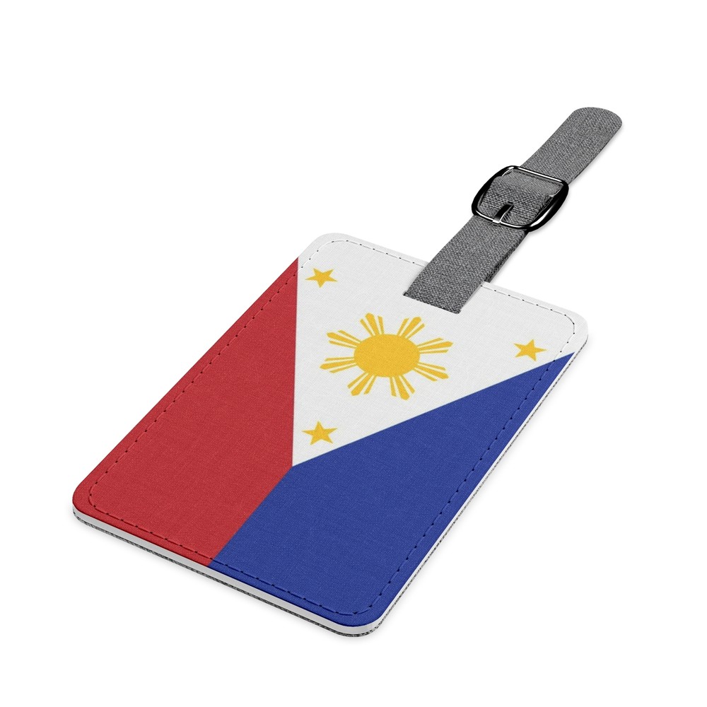 Philippines Flag Saffiano Polyester Luggage Tag, Rectangle