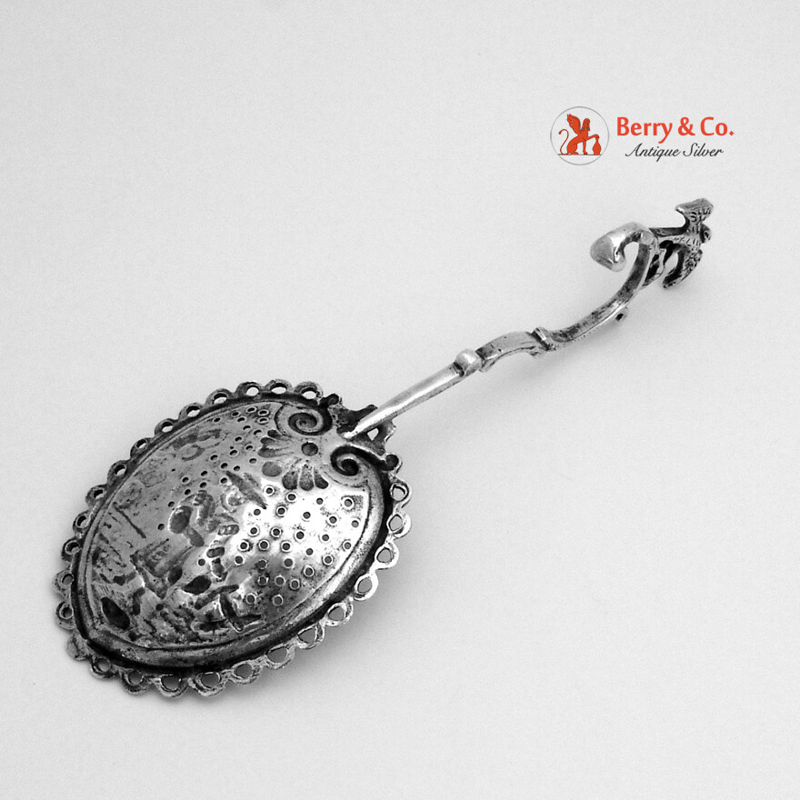 Monkey Spoon German 800 Silver Eagle Finial Figural Bowl 1880