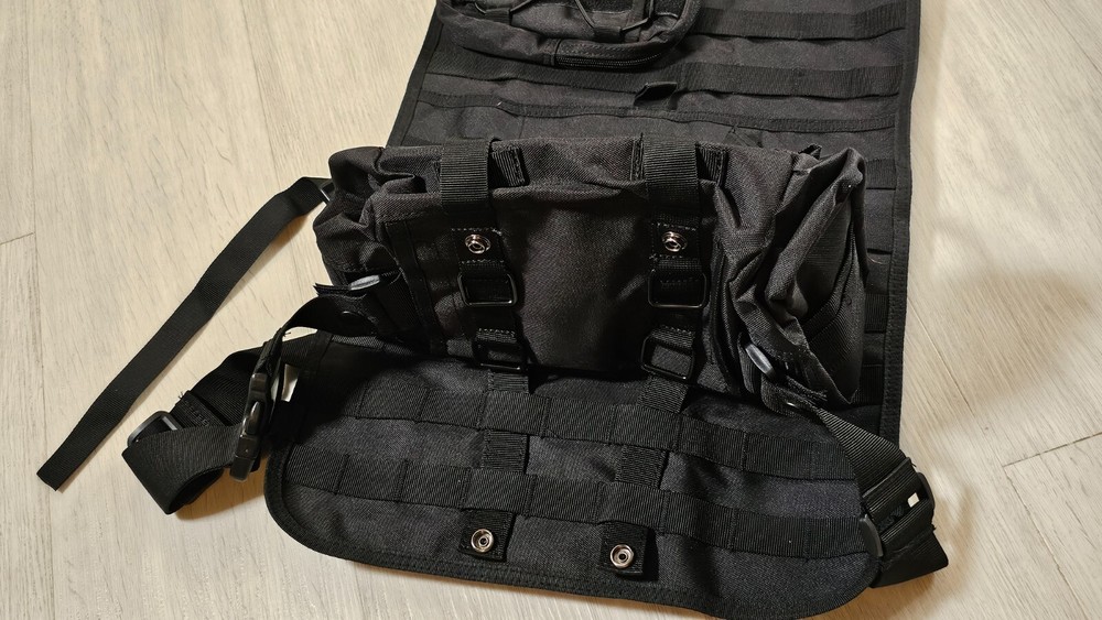 Tactical Chest Rig Pack Combat Pouch Straps Protective Black