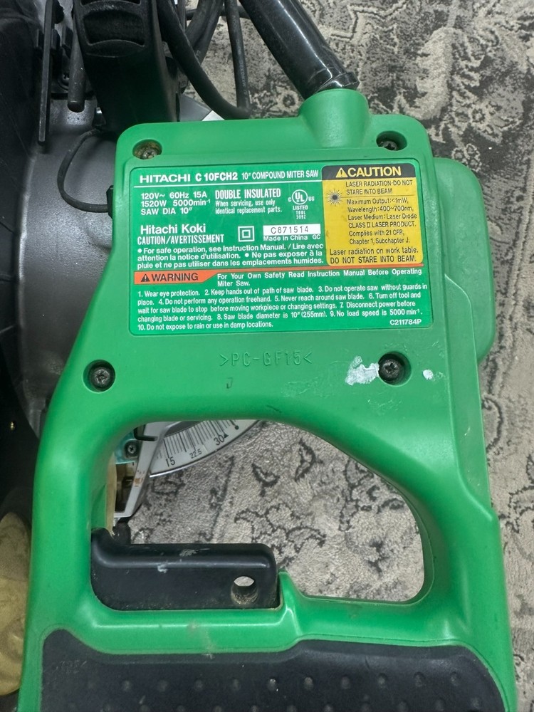Hitachi C10FCH2 Compound Miter Saw and Laser Marker