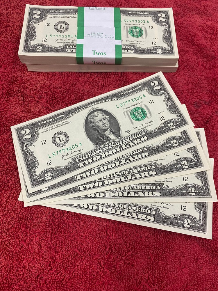 Sequential Uncirculated Two Dollar Bills, $2, Set 2017A