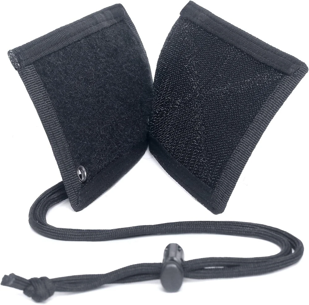 2x Black Tactical ID Card Holders Hook&Loop Patch Badge Organizer - Neck Lanyard