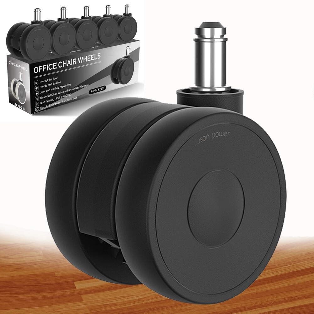 5PCS Office Chair 2.5" Casters Heavy Duty Rubber Swivel Wheels Replacement