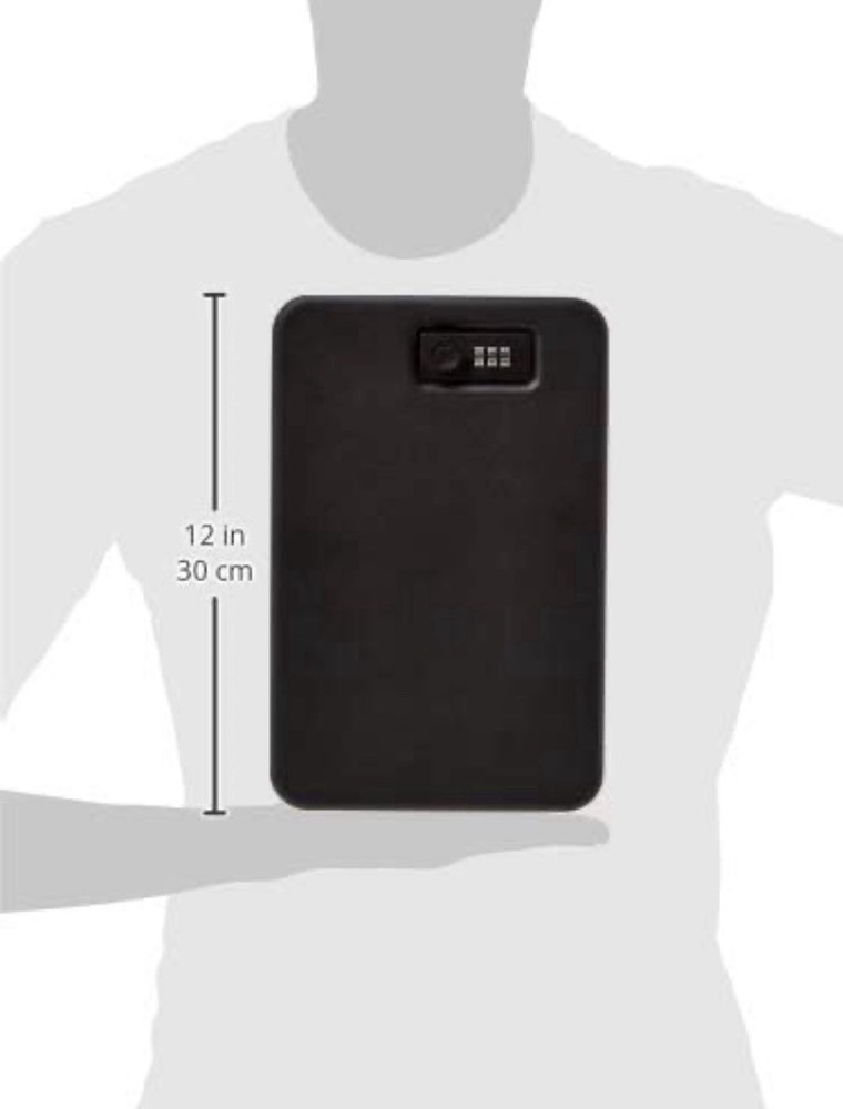 Amazon Basics Portable Security Case Lock Box Safe, XL Lock Box with Code