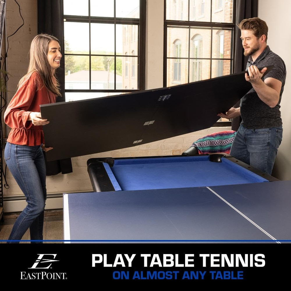 Eastpoint Foldable Table Tennis Conversion Top - 9 Ft X 5 Ft, Blue - Net & Posts