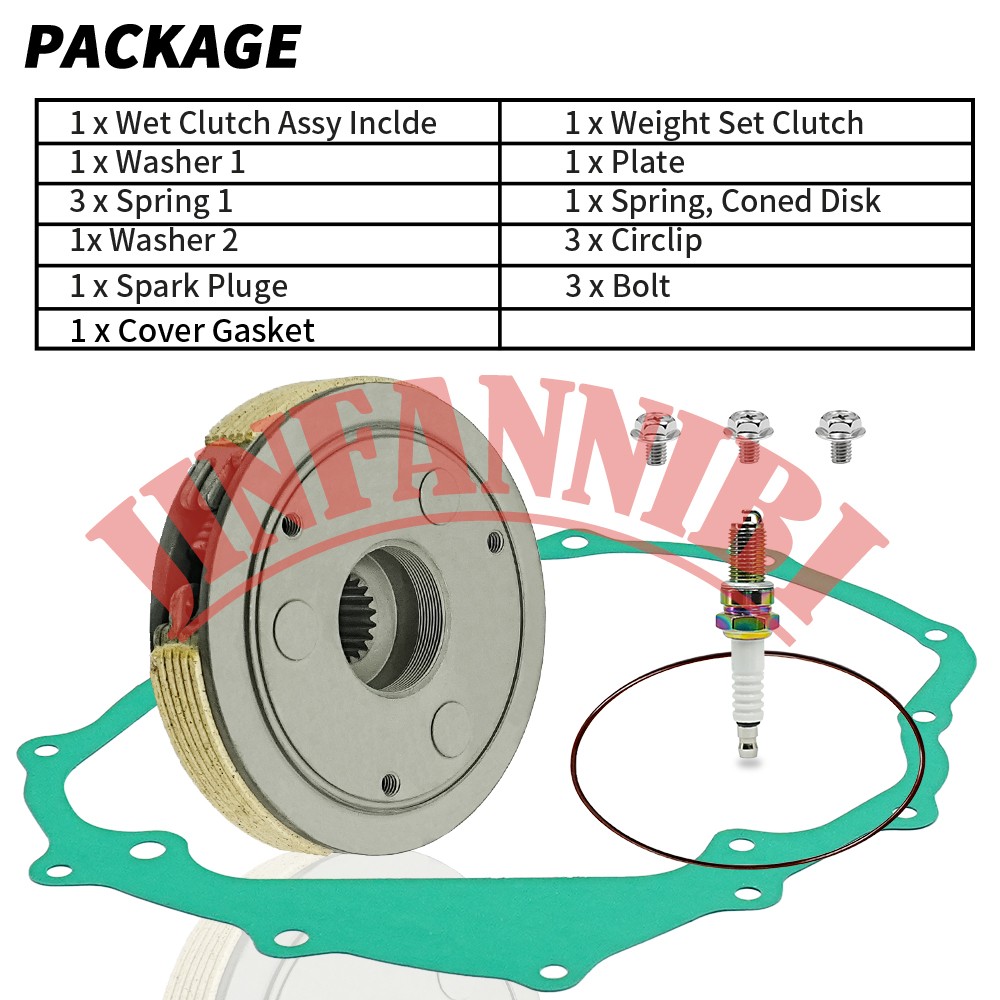 Wet Clutch Assembly Kit & Cover Gasket for Honda Sportrax 250 TRX250EX 2001-2008