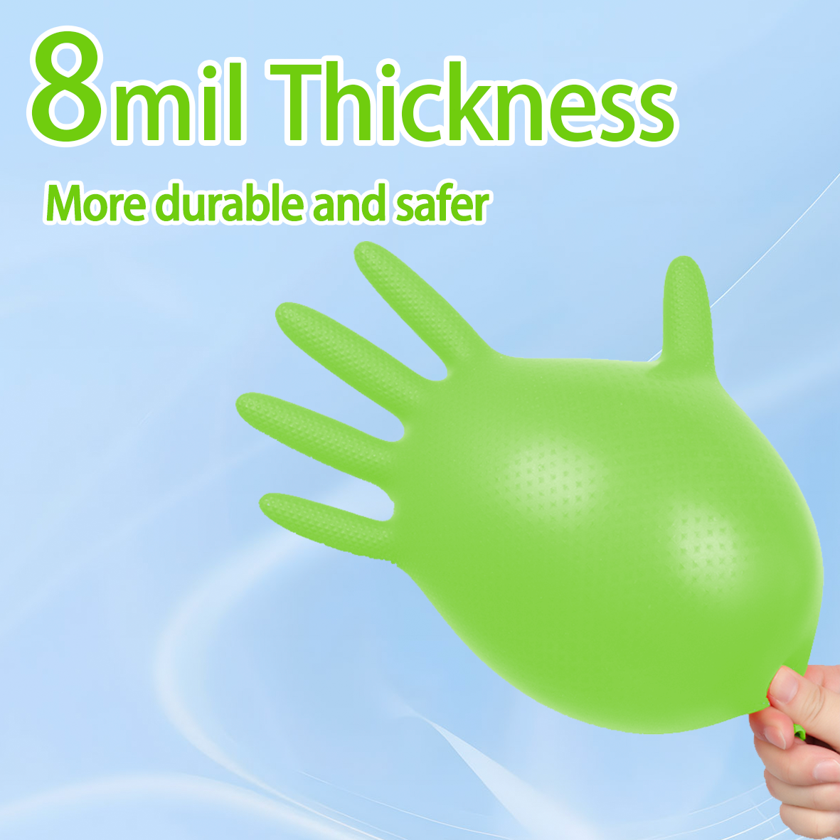 GP Craft Green Nitrile Gloves Disposable Latex-Free (100/count) 8 Mil Thick