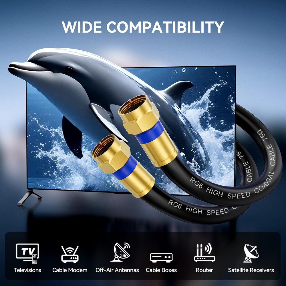 Digoloan Coaxial Cable 60FT, Black