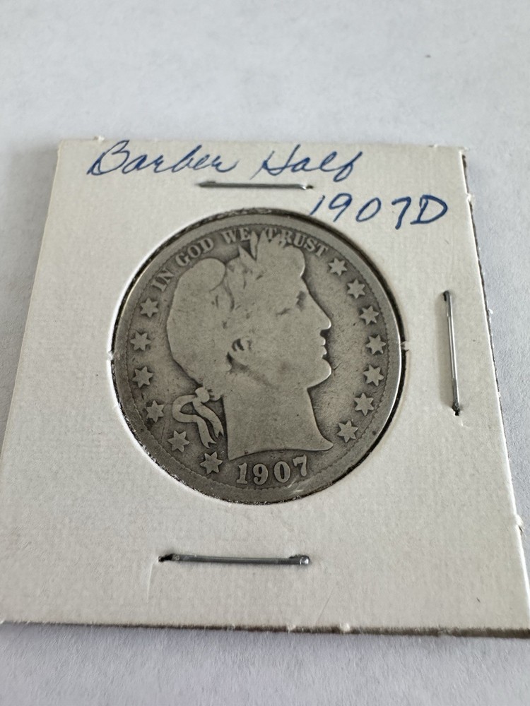 1907-D Barber Head Silver Half Dollar