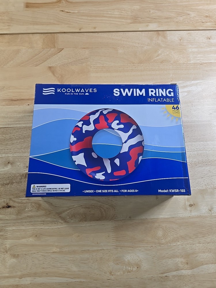 Koolwaves Inflatable Swim Ring Pool Float Patriotic Pattern 46"