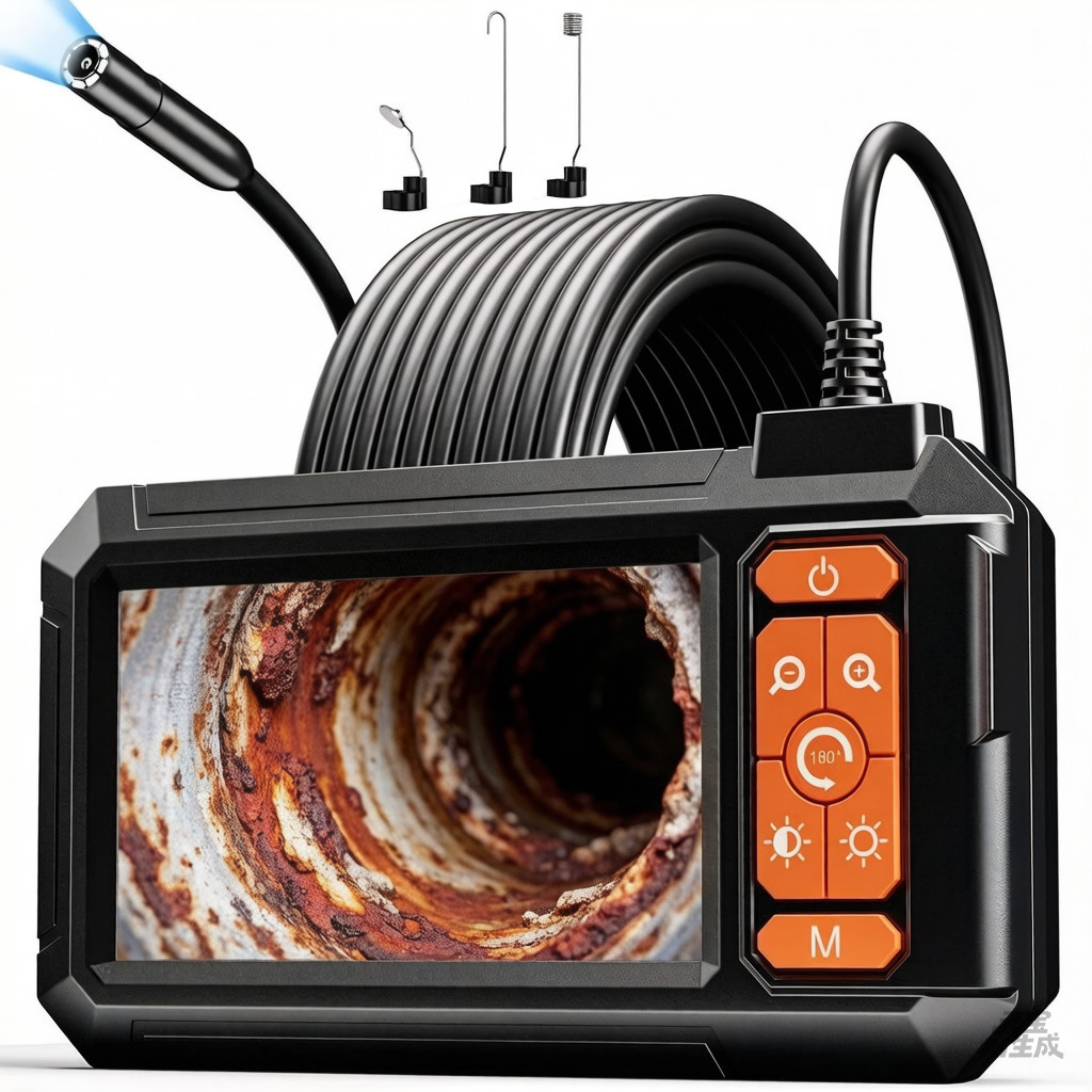 New Endoscope Camera with Light,Borescope Cameras with 4.3" IPS 1920P 16.5 FT