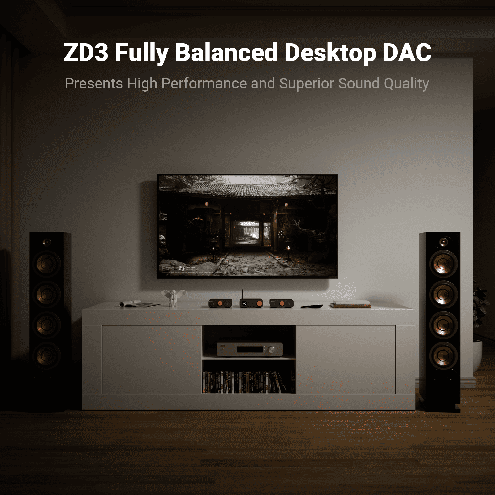 Fosi Audio ZD3 Fully Balance Desktop DAC Integrated Amplifier Converter W/Remote