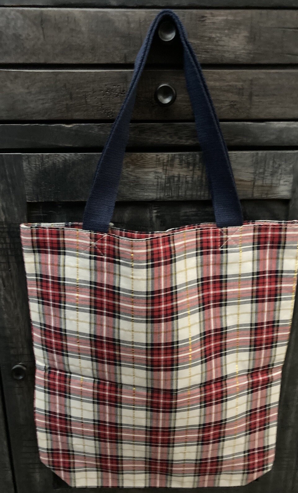 Walt Disney World Disneyland Resort Holiday Plaid Mickey Mouse Tote Bag With Tag