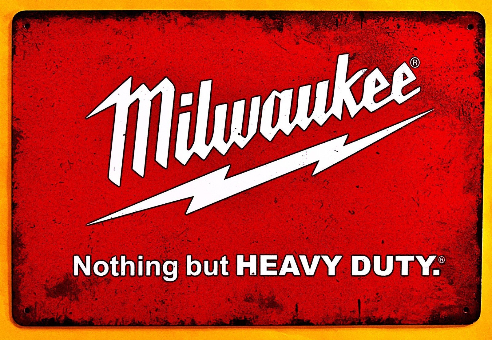 Milwaukee Heavy Duty Tool Tin Sign (Chevy Ford Makita Chainsaw Snap On) W51154