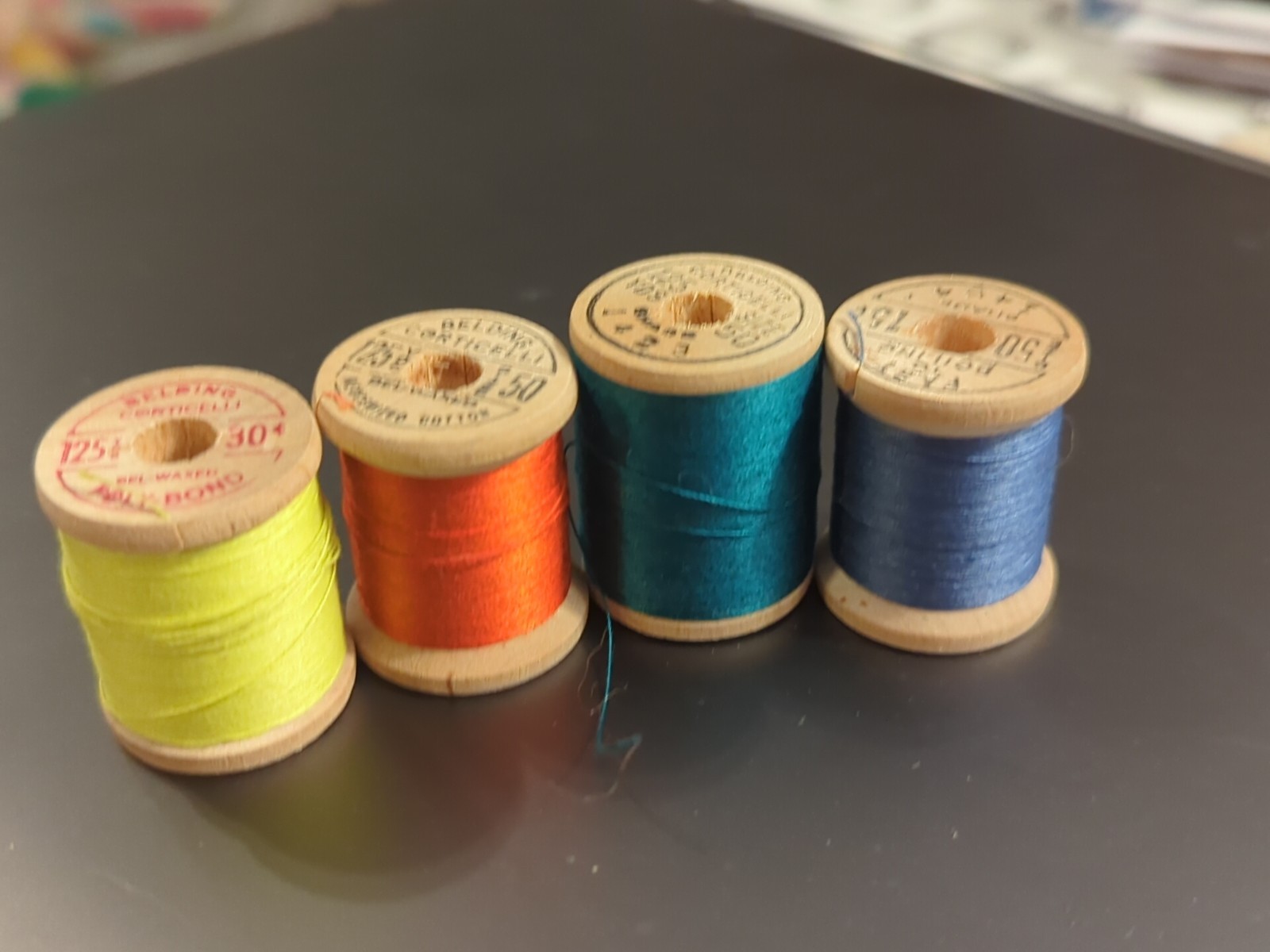 Lot Of 4 Vintage Belding Corticelli Thread Spools