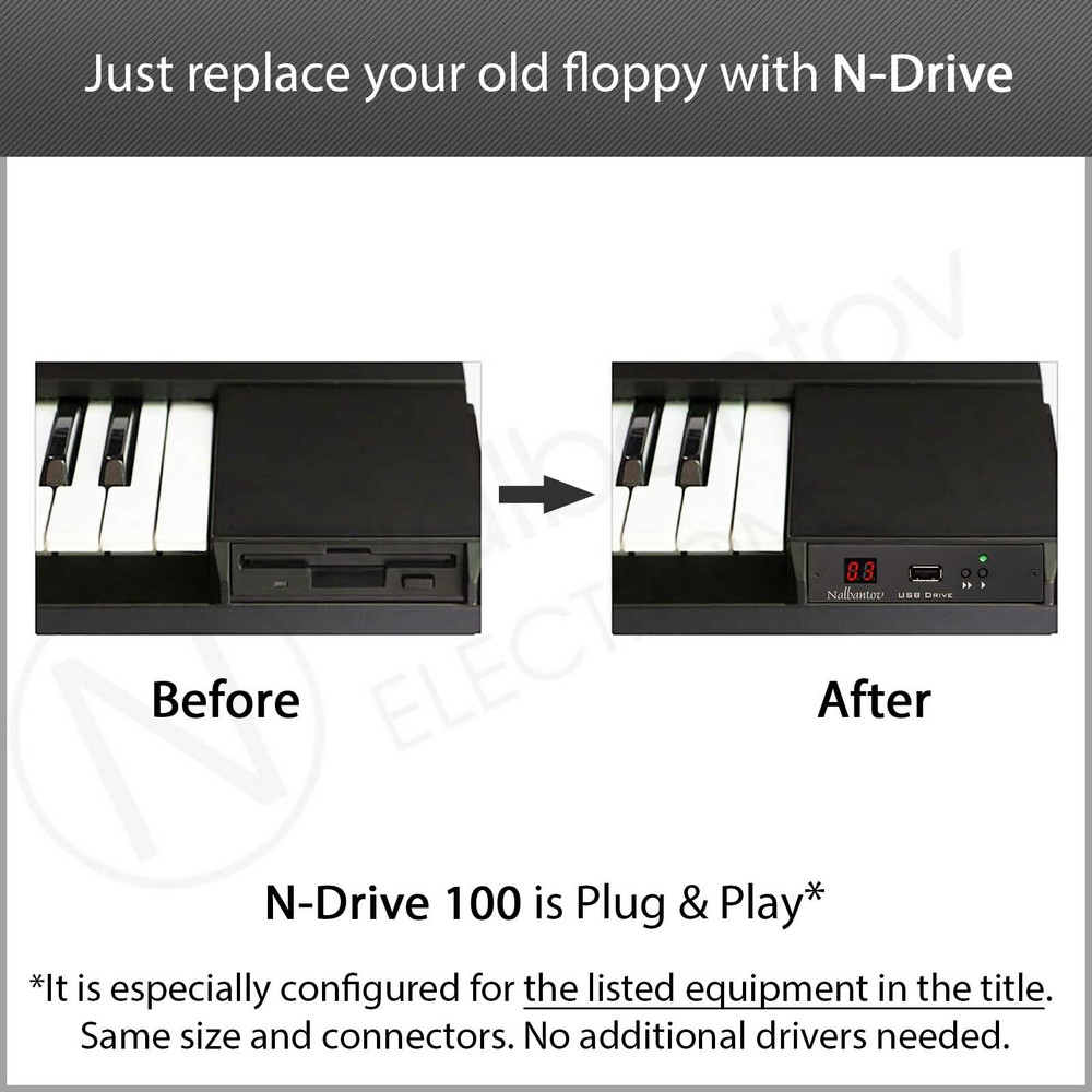 USB Floppy Drive Emulator N-Drive 100 for Sequential Circuits Prophet 2000, 2002