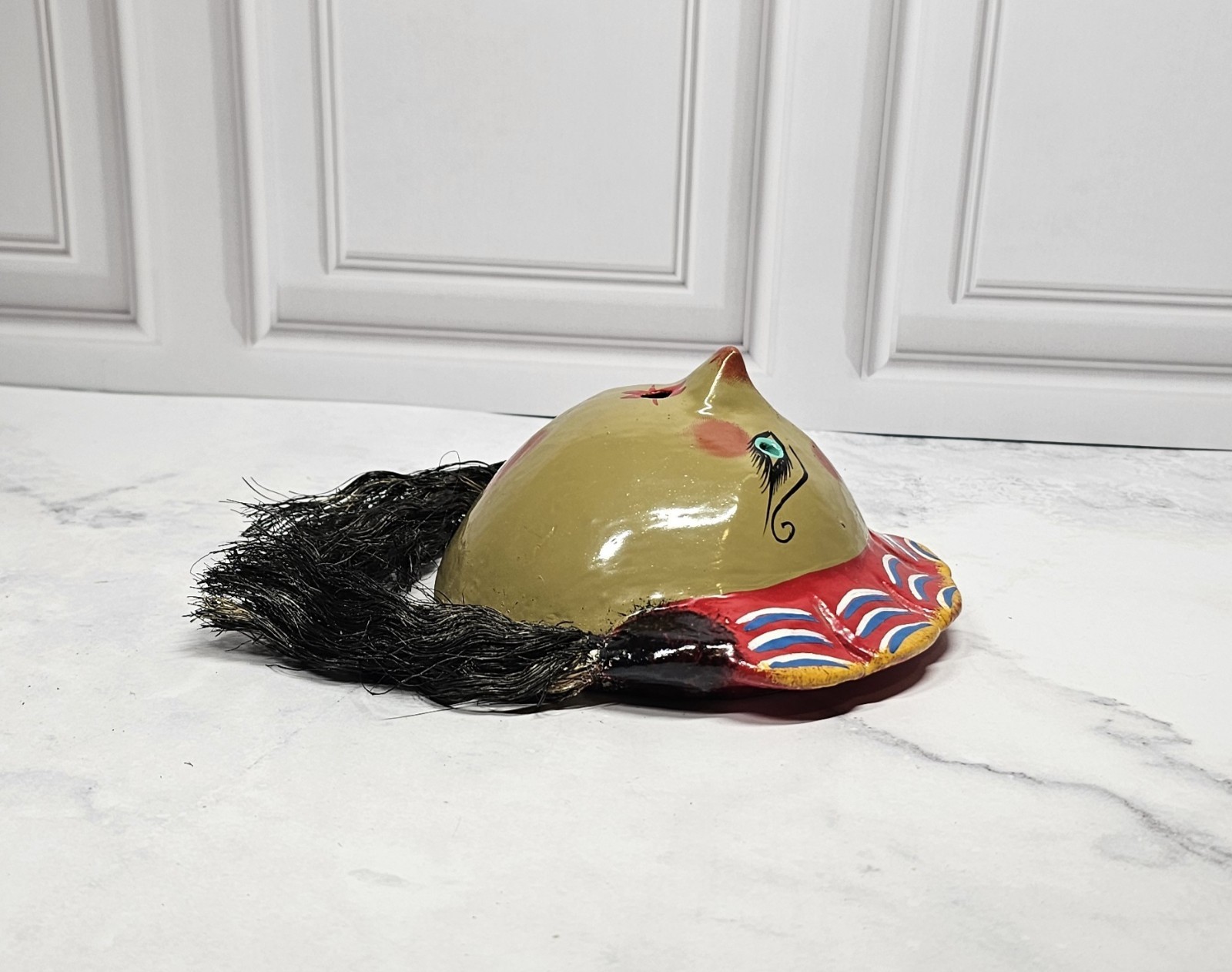 Hand Crafted Mexican Folk Art Coconut Mask