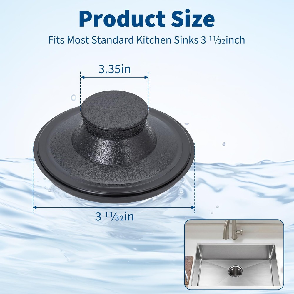2 Pack Kitchen Sink Stopper Garbage Disposal Dishwasher Plug Cap Durable Plastic
